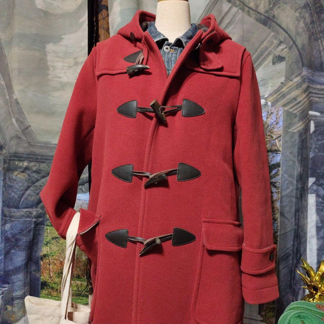 paul stuart　美品　 朱色ダッフルコート トグルボタン付き