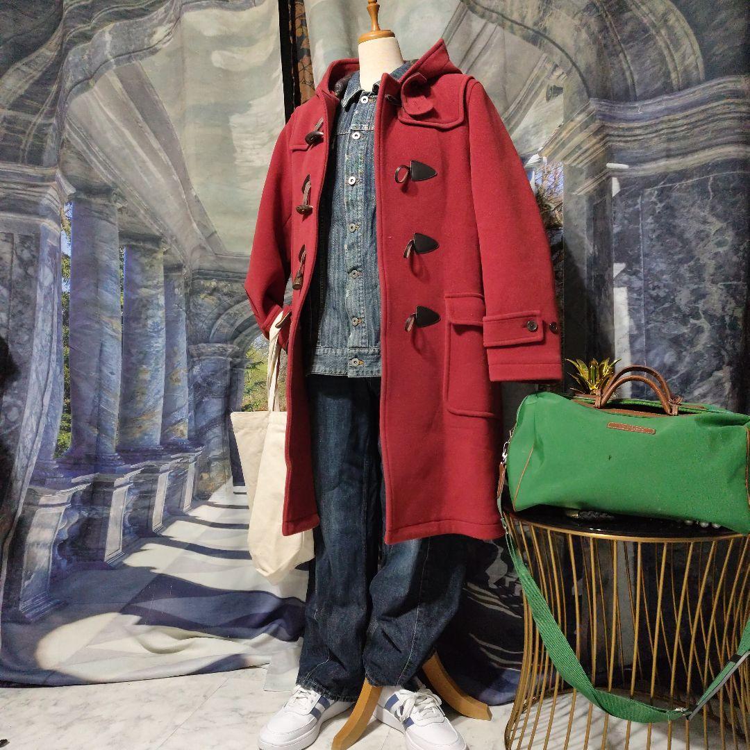 paul stuart　美品　 朱色ダッフルコート トグルボタン付き