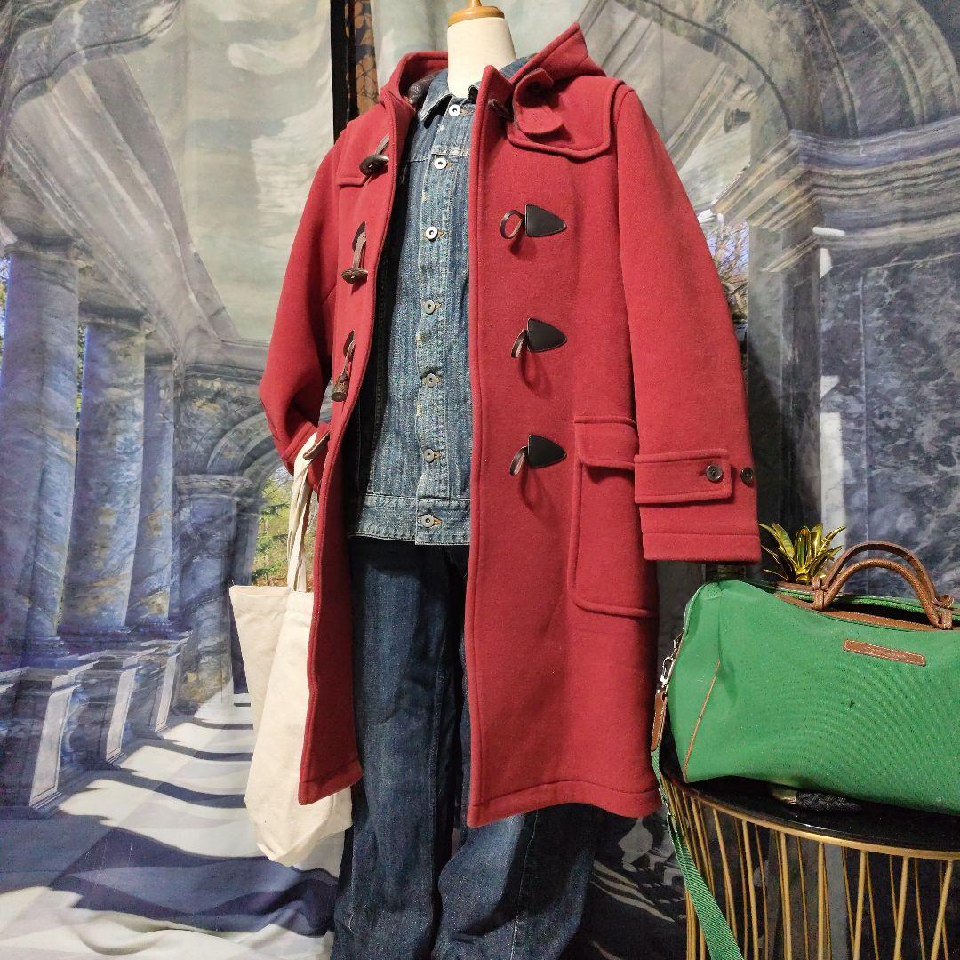 paul stuart　美品　 朱色ダッフルコート トグルボタン付き