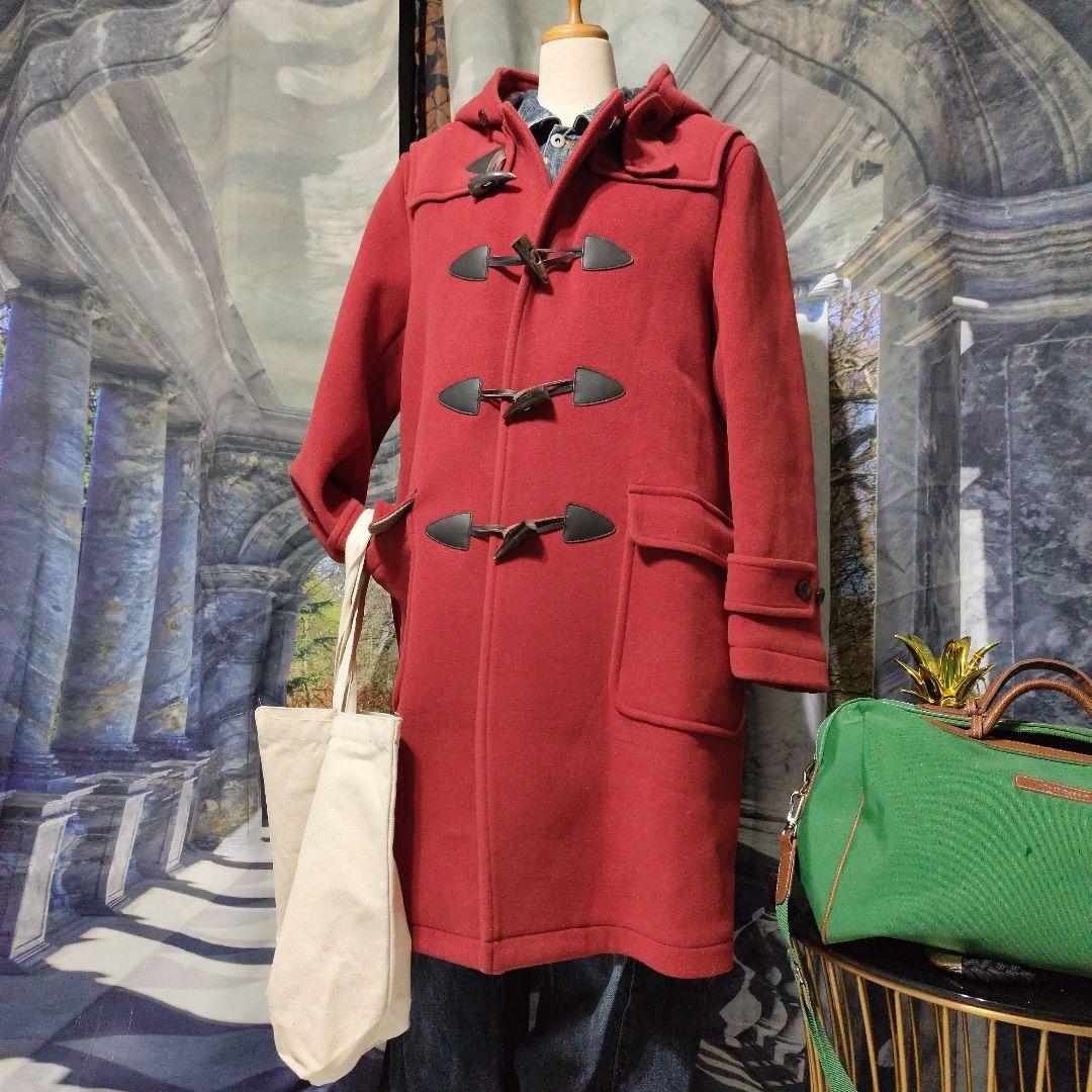 paul stuart　美品　 朱色ダッフルコート トグルボタン付き