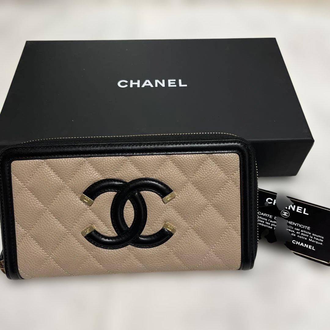 CHANEL ココマーク CCフィリグリー ジップウォレット