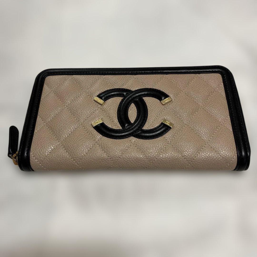 CHANEL ココマーク CCフィリグリー ジップウォレット