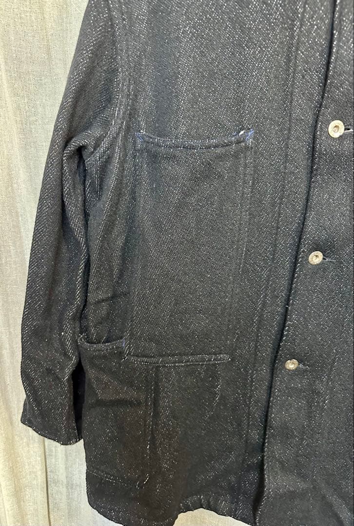 ポストオーバーオールズ　日本製　ブラック　コットン✖️ナイロン生地