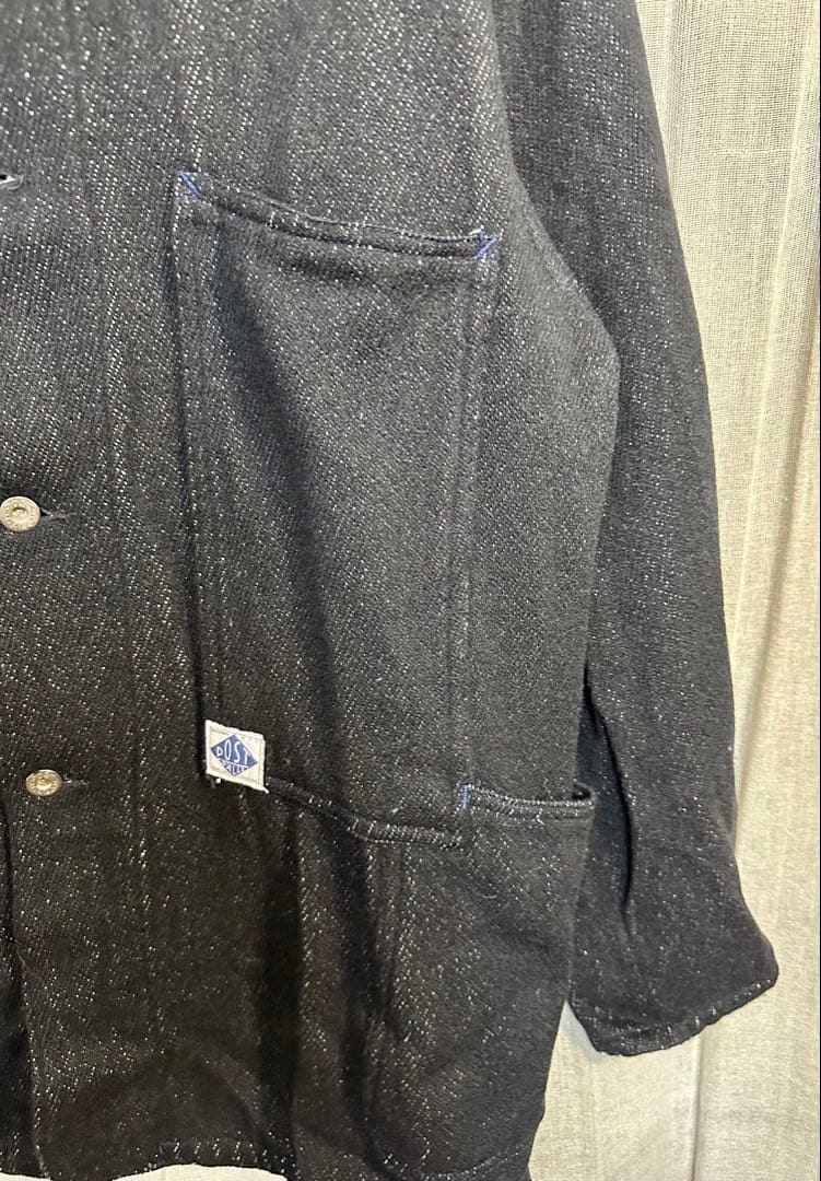 ポストオーバーオールズ　日本製　ブラック　コットン✖️ナイロン生地