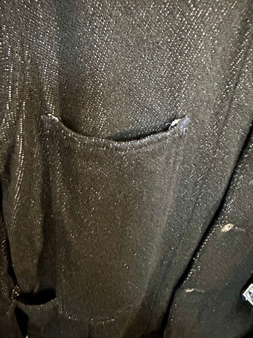 ポストオーバーオールズ　日本製　ブラック　コットン✖️ナイロン生地