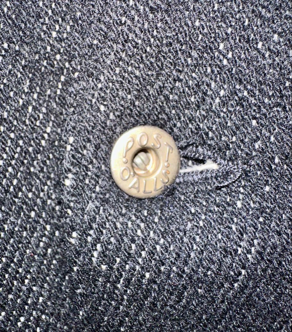 ポストオーバーオールズ　日本製　ブラック　コットン✖️ナイロン生地