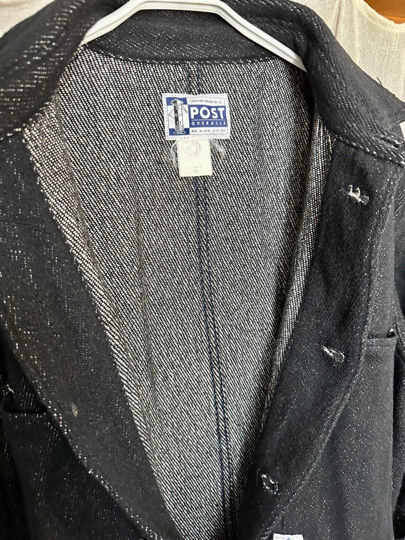 ポストオーバーオールズ　日本製　ブラック　コットン✖️ナイロン生地