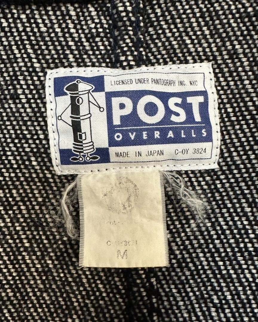 ポストオーバーオールズ　日本製　ブラック　コットン✖️ナイロン生地