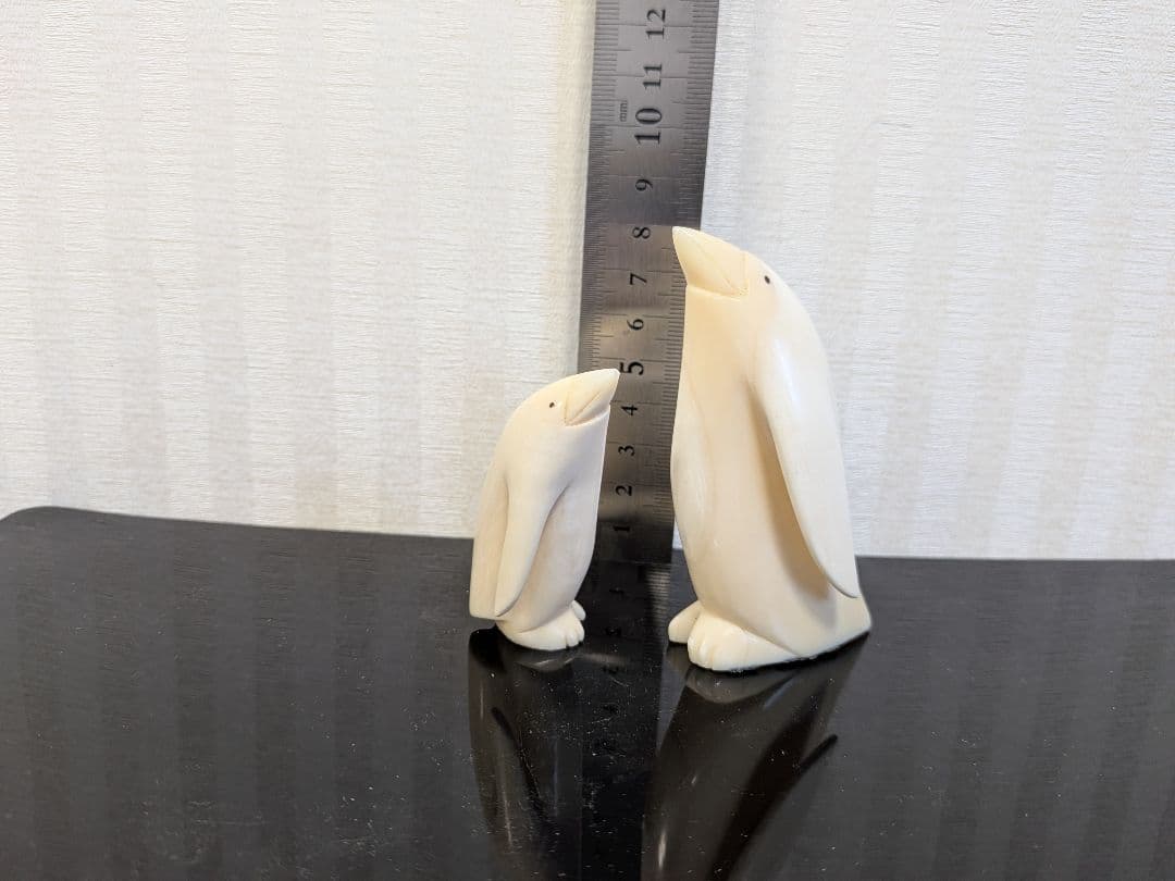 マッコウ鯨歯　ペンギン2羽