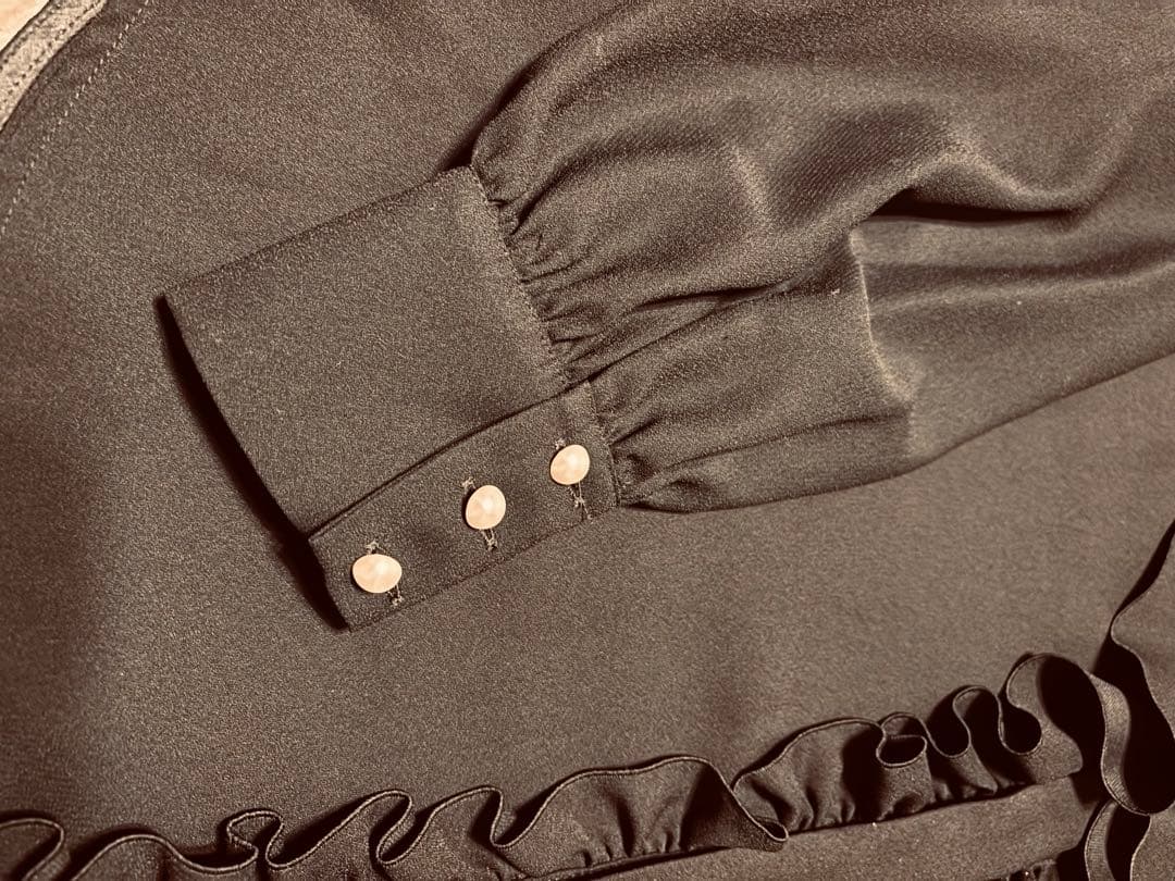 美品　LOULOU WILLOUGHBY パールボタン　フリルブラウス