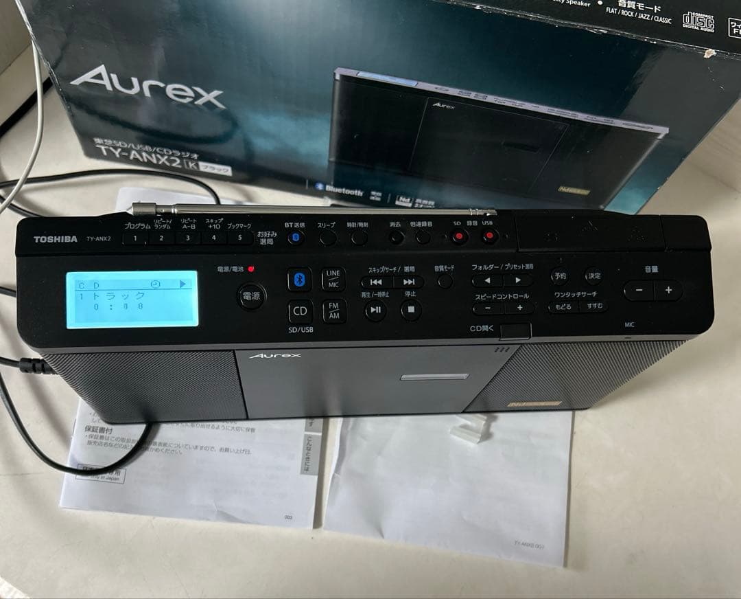 東芝 Aurex　CD・USB・SD・Bluetooth・ラジオTY-ANX1