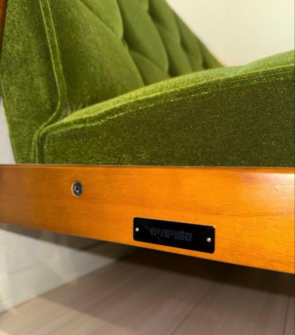 グリーン ベルベットソファのみ