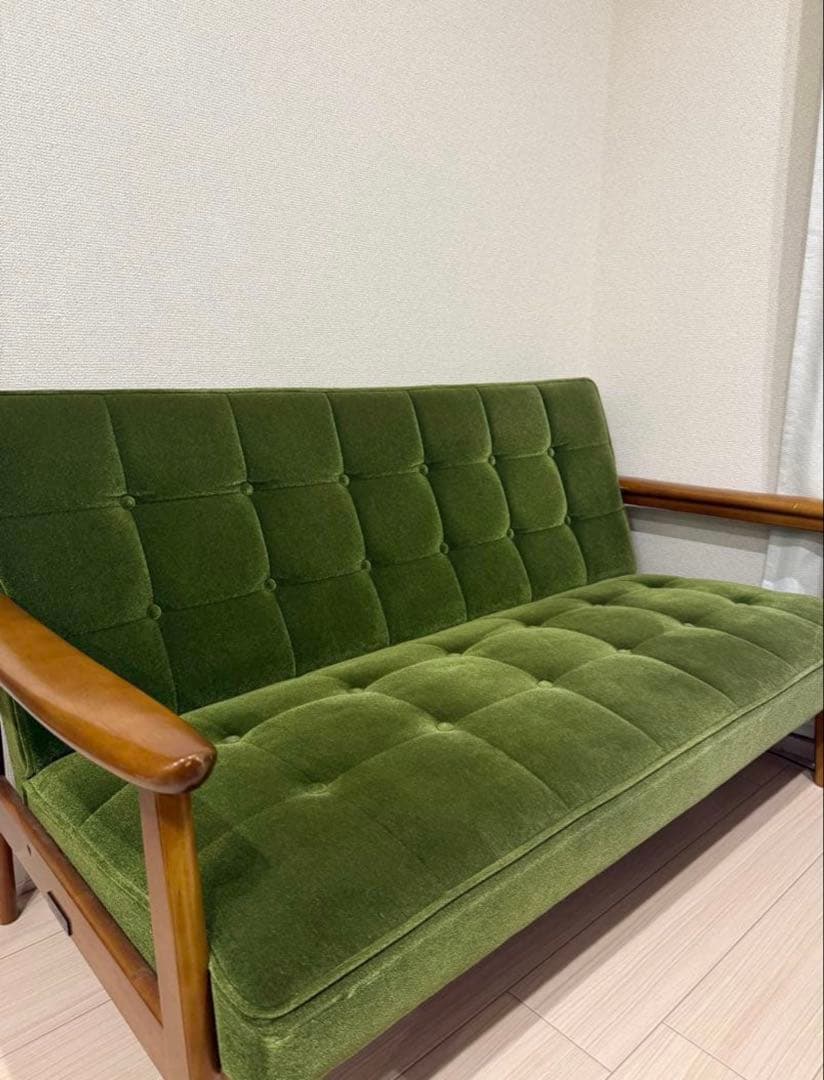 グリーン ベルベットソファのみ