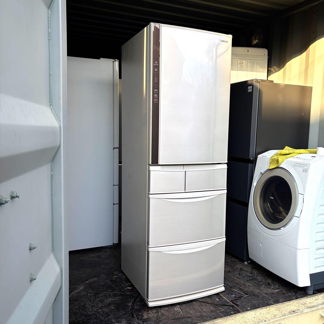 運搬取付無料！シャンパンカラー　純正Pana大容量スリム冷蔵庫！完動品超美品！