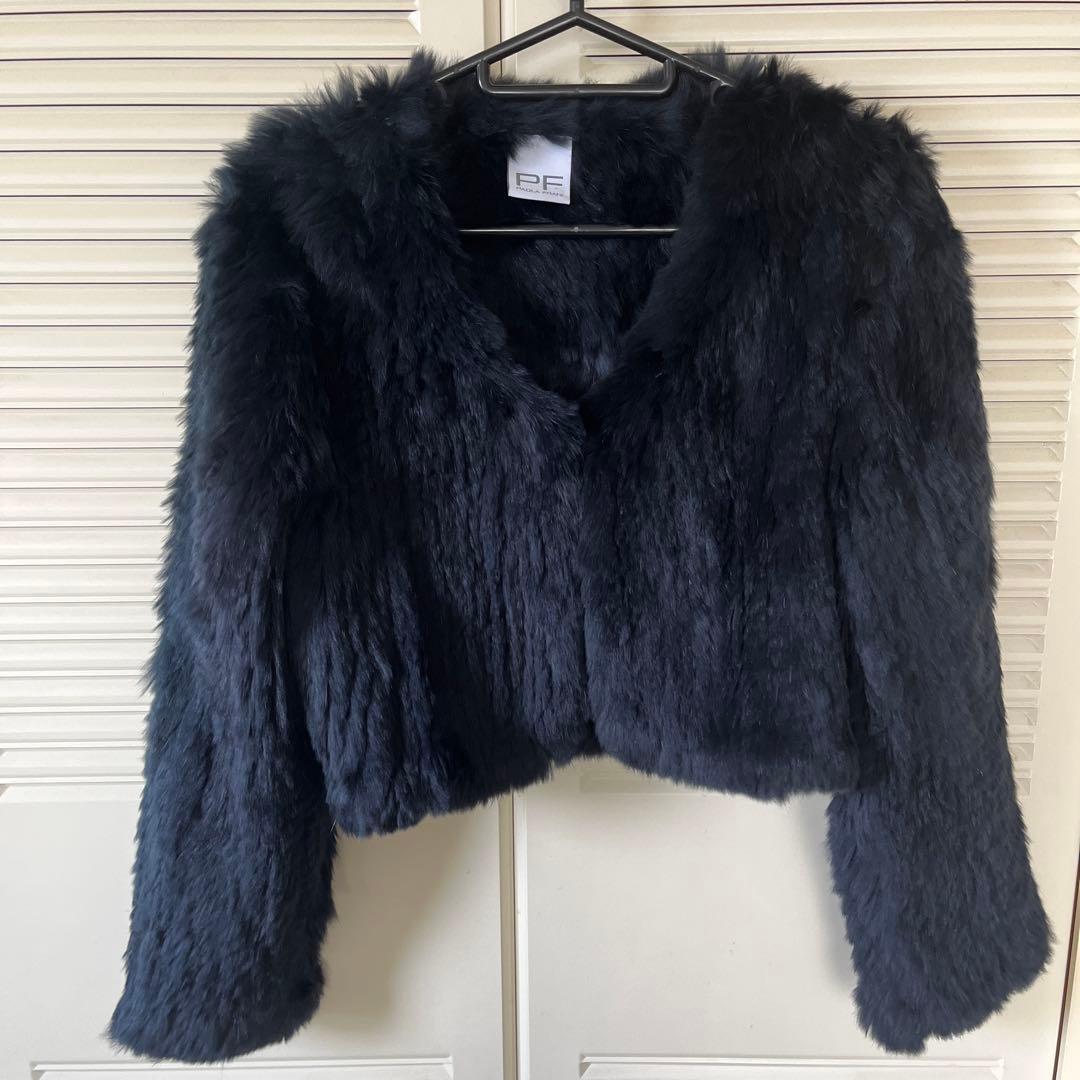 美品　Paola Frani ラビットファー ボレロ　ショート丈ジャケット　S