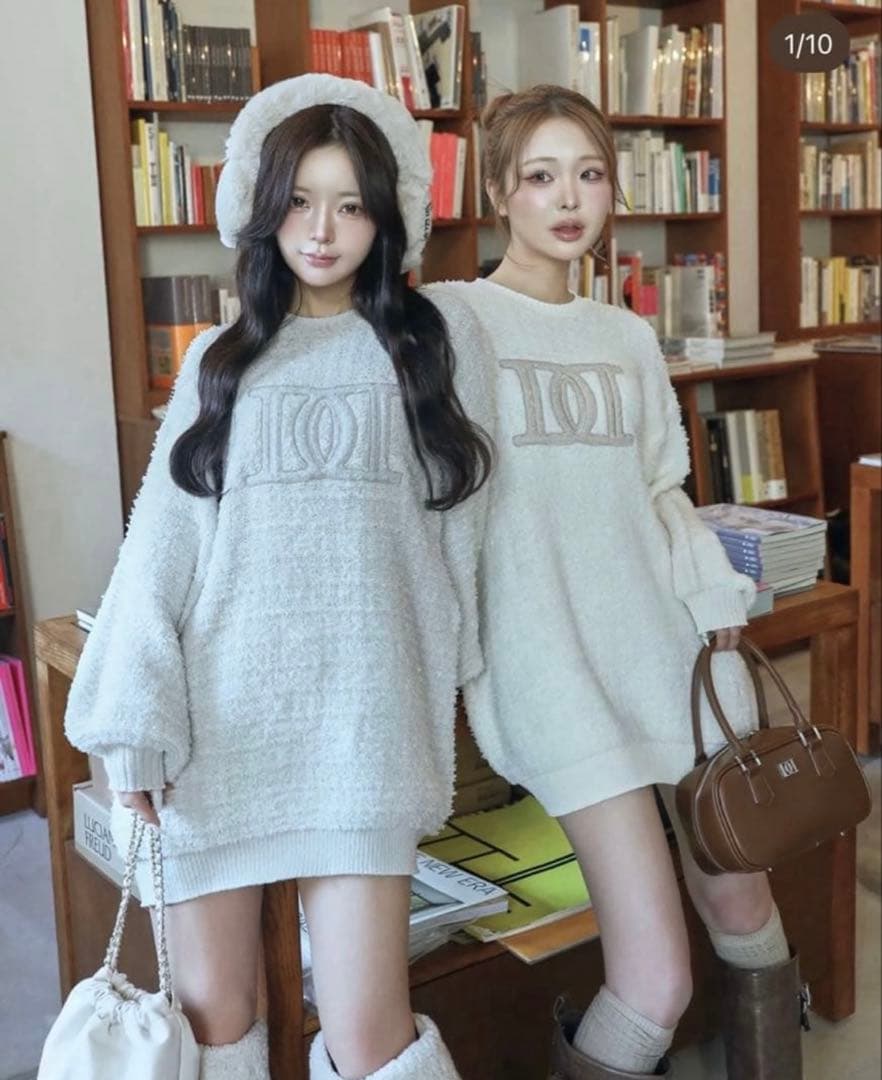 ダーリッチロゴツイードニットプルオーバー ホワイト Darich