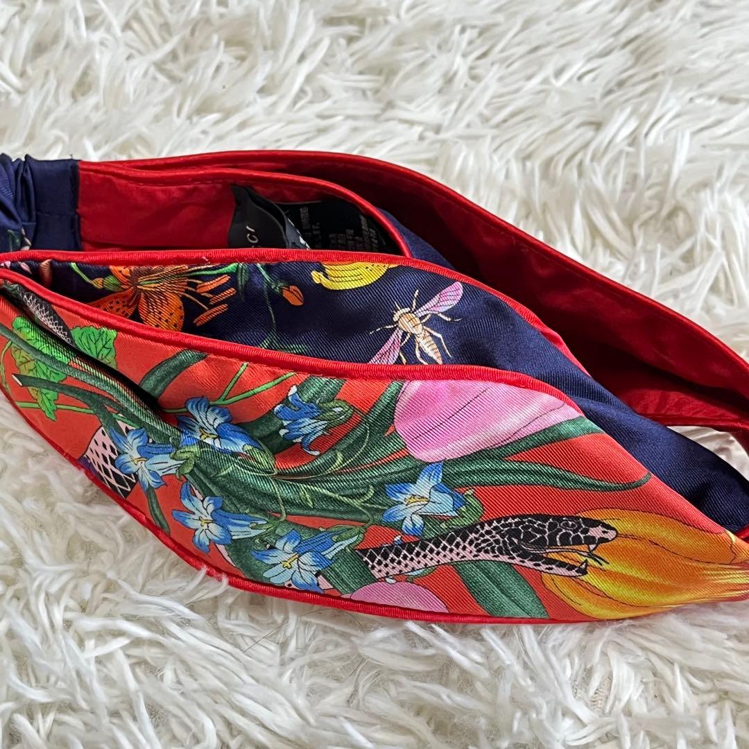 【極美品】グッチ　ヘアバンド　フローラ　スネーク　エンブロイダリー　箱付き