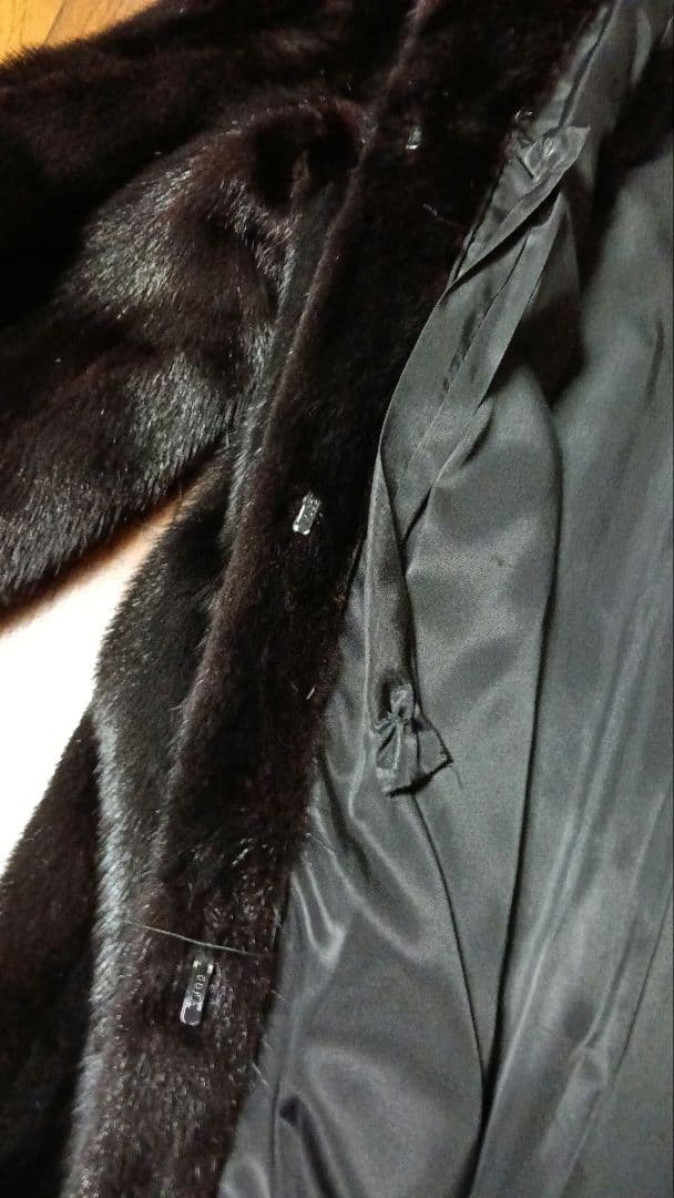 毛皮のコート　ミンク　リアルファーコート　ブラック