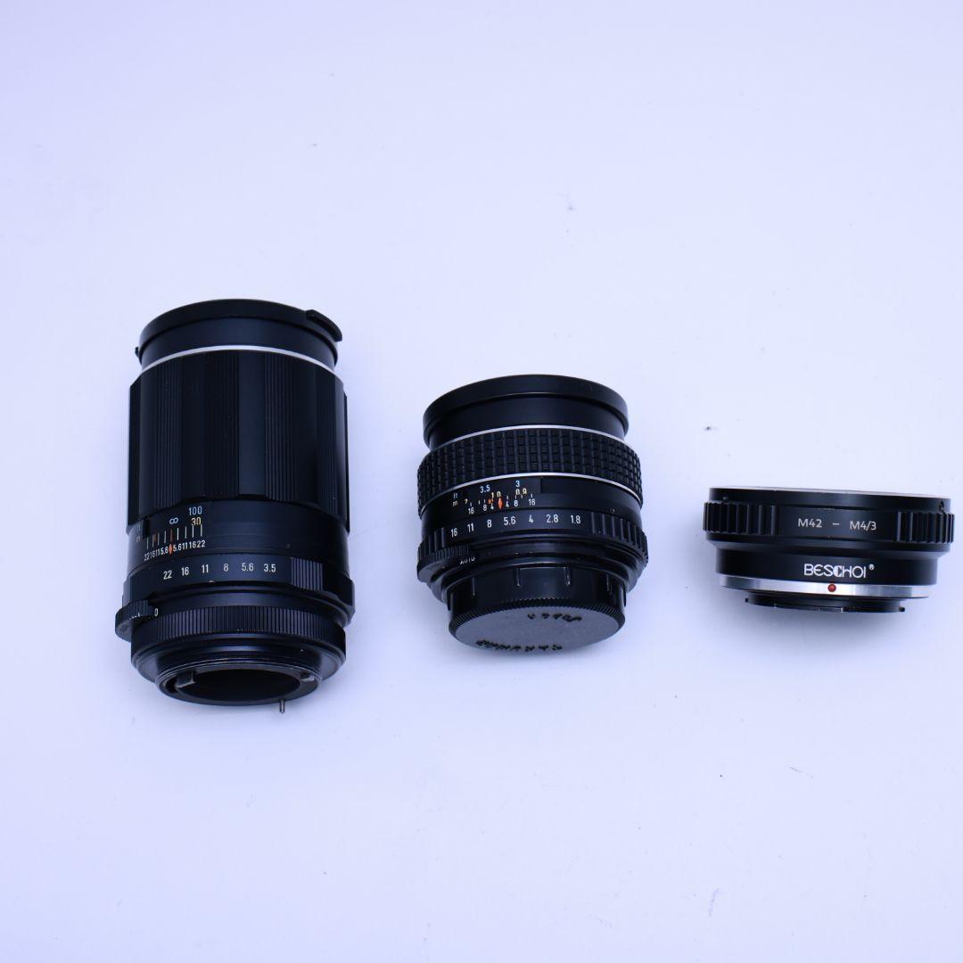 M42単焦点レンズ2本 マイクロフォーサーズマウントアダプター付き