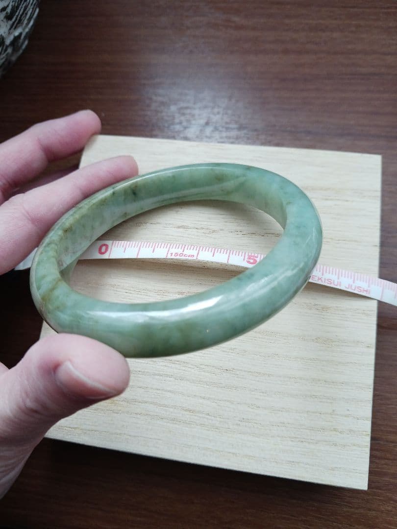ププ　A貨翡翠　バングル　63㎜