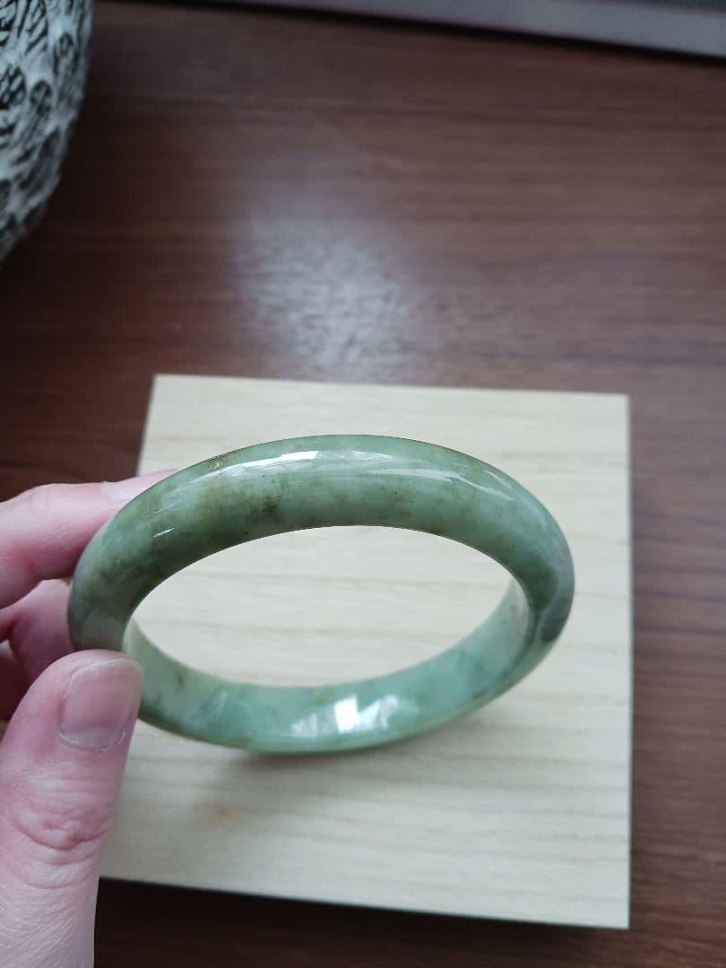 ププ　A貨翡翠　バングル　63㎜