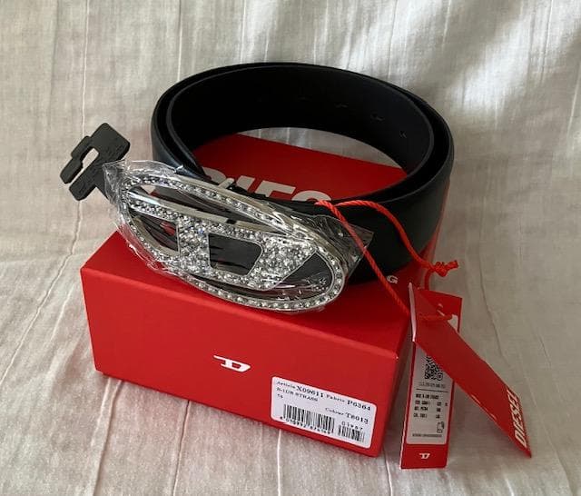 75サイズ DIESEL ディーゼル B-1DR STRASS レザーベルト