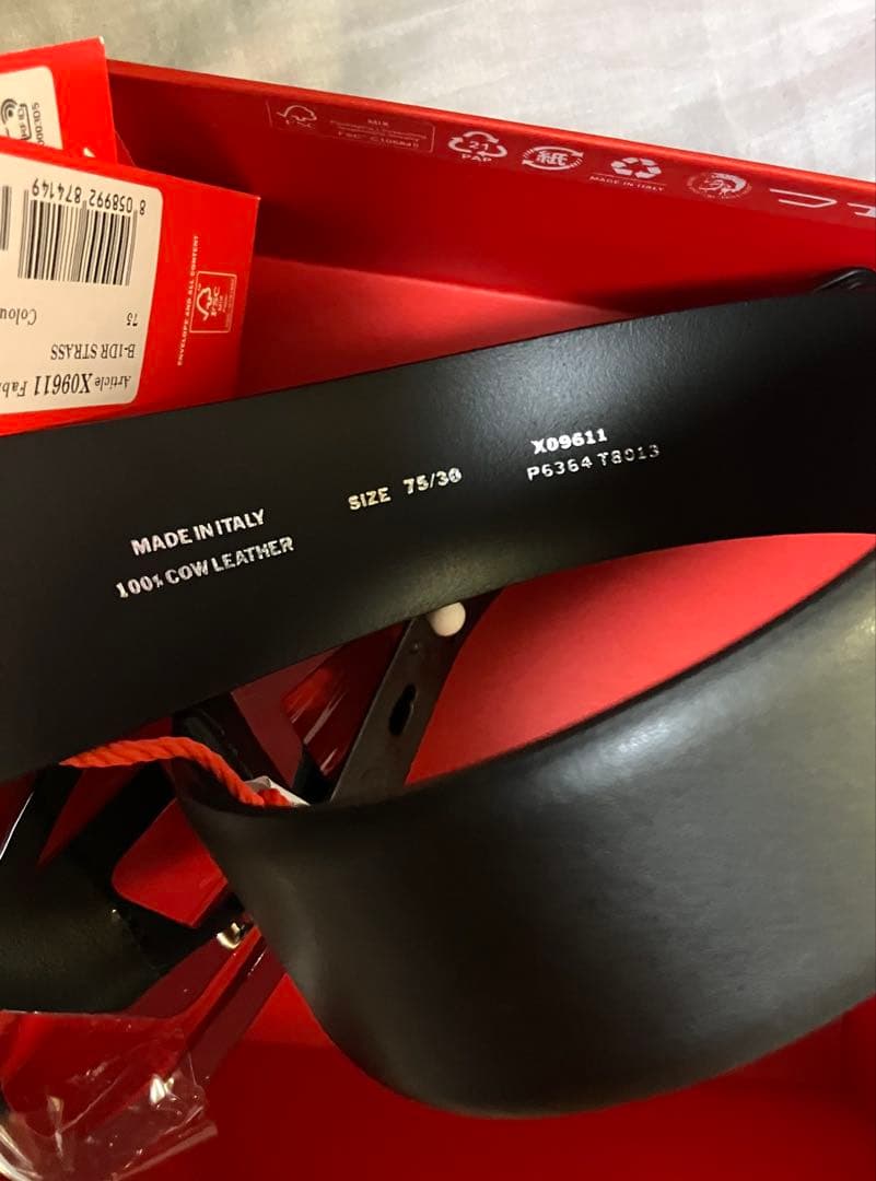 75サイズ DIESEL ディーゼル B-1DR STRASS レザーベルト