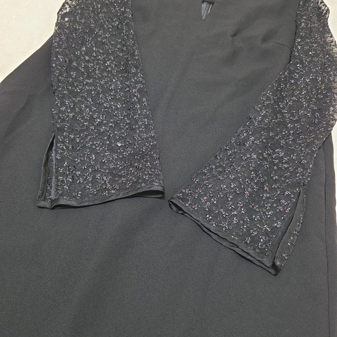 スローブイエナ habiスパンコールレーススリーブドレス 36