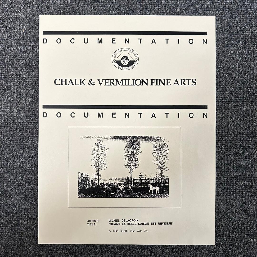 美品 ミッシェル・ドラクロワ「美しい季節」リトグラフ 直筆サイン入 作品保証書有