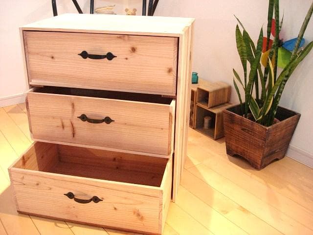★送料無料★サイス変更可能★木製3段引き出し/無垢材★オーダー可能収納ナチュラル