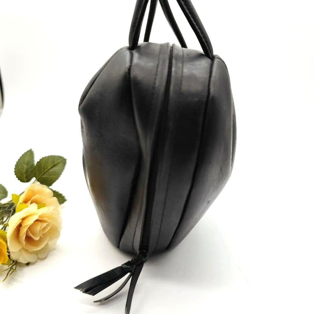 希少 シビラ Sybilla ハートモチーフ立体ハンドバッグ ブラック レザー