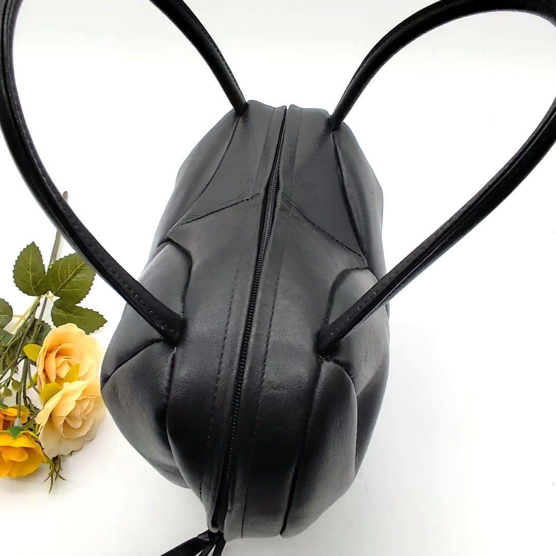 希少 シビラ Sybilla ハートモチーフ立体ハンドバッグ ブラック レザー