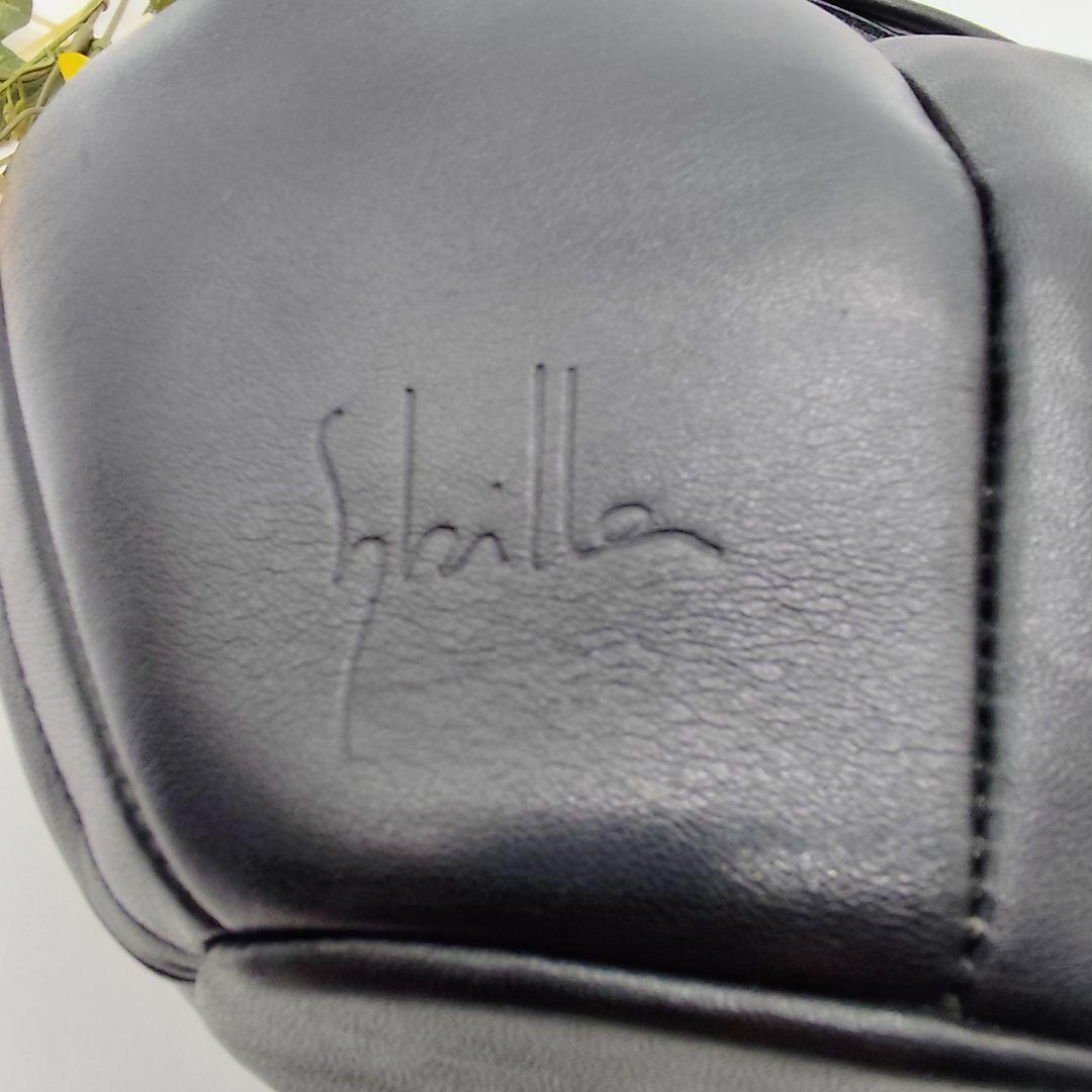 希少 シビラ Sybilla ハートモチーフ立体ハンドバッグ ブラック レザー