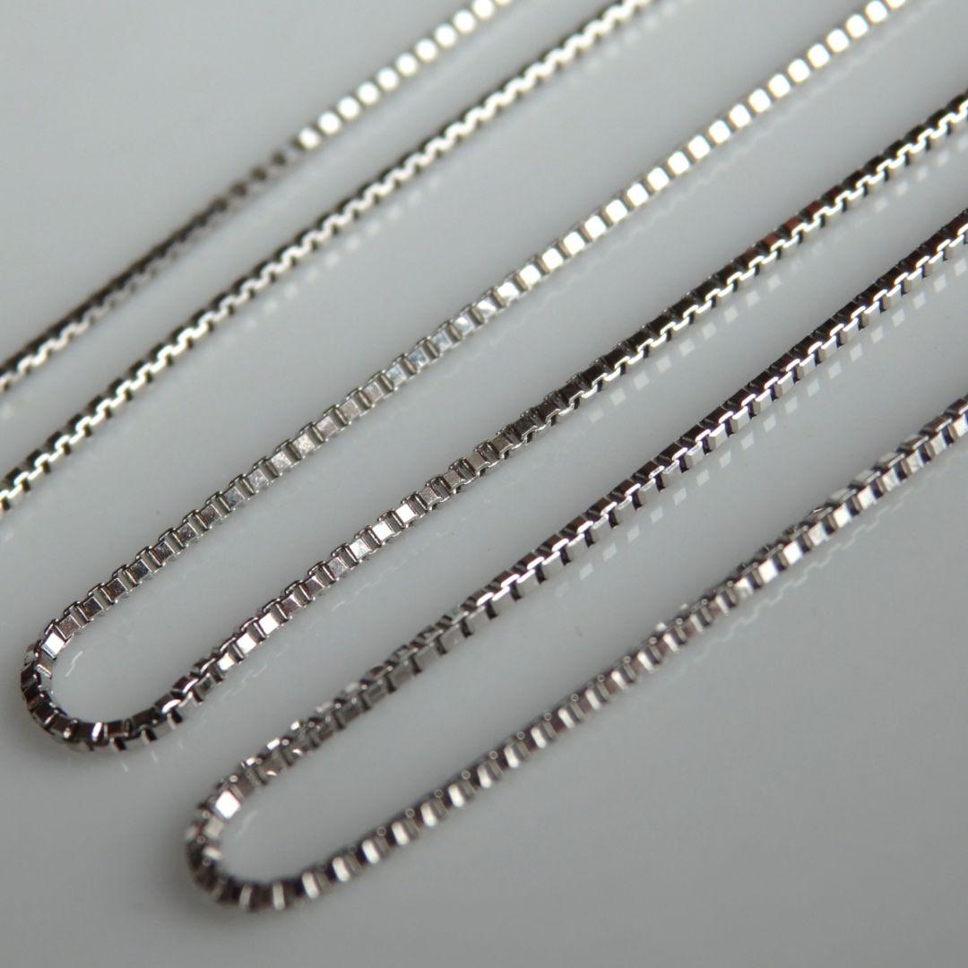 Miki　プラチナネックレス　ベネチアンチェーン　フリーアジャスター付き