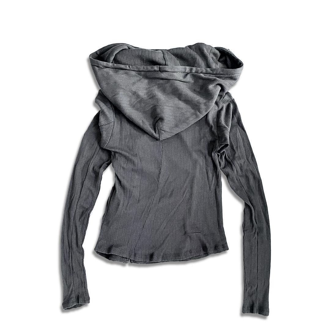 トップス COYSEIO SHIRRING HOOK HOODIE CHARCOAL