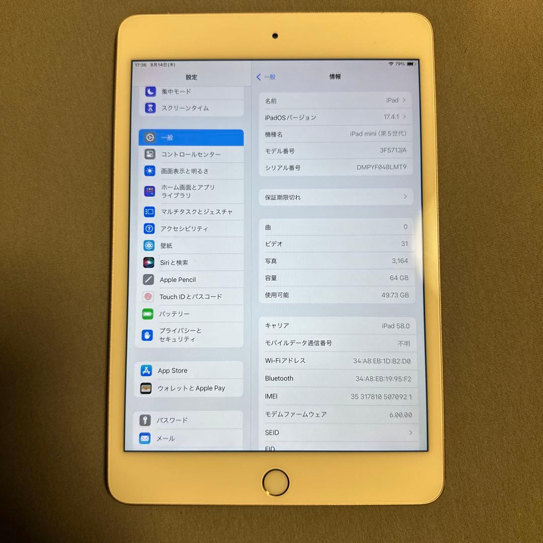 iPad mini 第5世代 Wi-Fi+Cellular 64GB