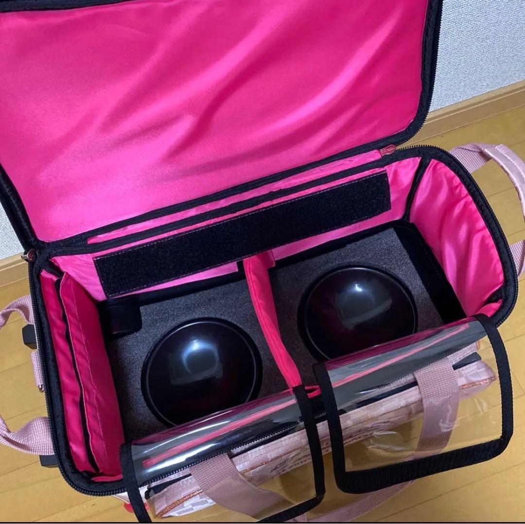 STORM 2ボールキャスターバッグ ピンク チェック