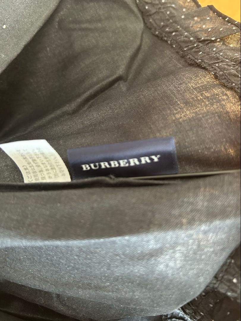 【美品】バーバリー　2段折り畳み日傘　水玉　チェック