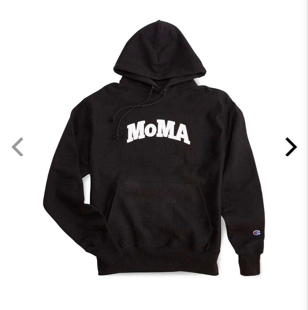 【美品】MoMA ロゴ　黒　パーカー　Champion Lサイズ
