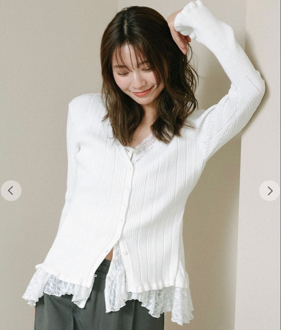 COCO DEAL レースドッキングニット　オフ