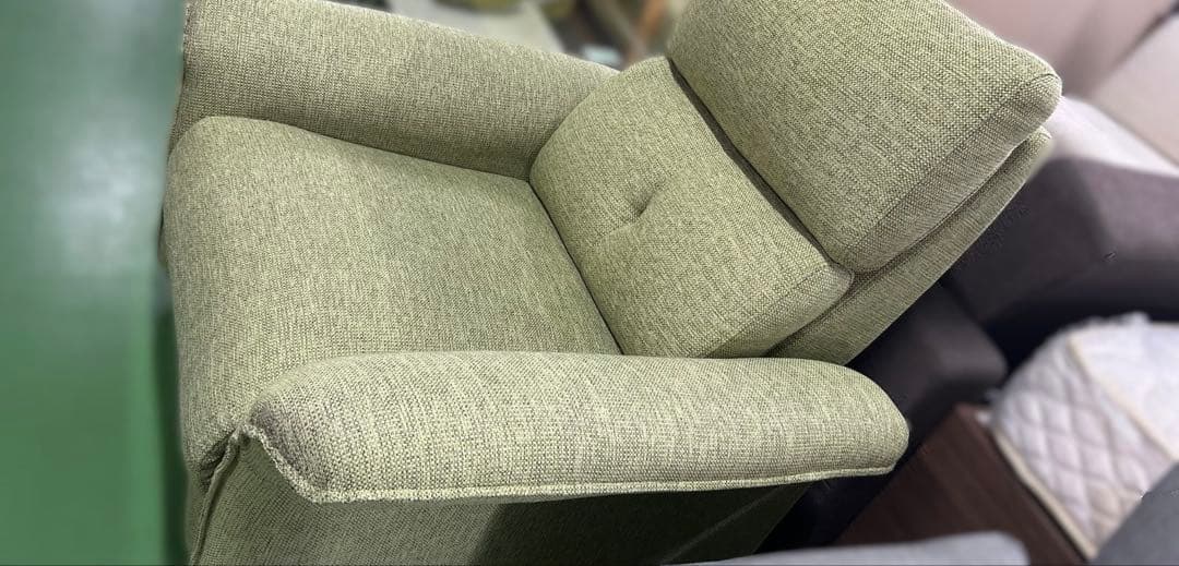 電動リクライニングソファ　グリーン　1人掛け