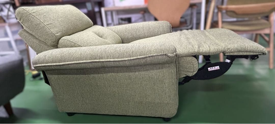 電動リクライニングソファ　グリーン　1人掛け