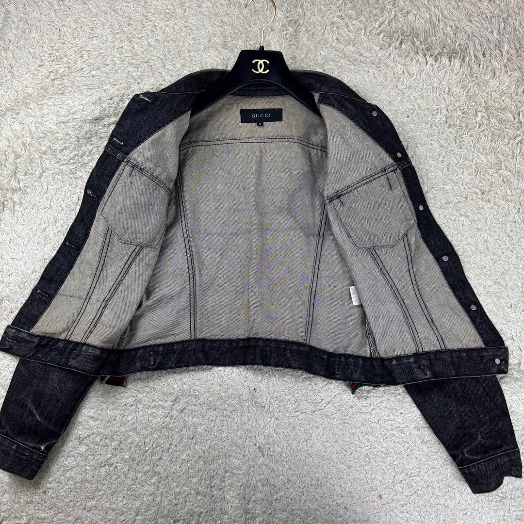 グッチ シェリーライン トムフォード期 デニムジャケット ブラック 42