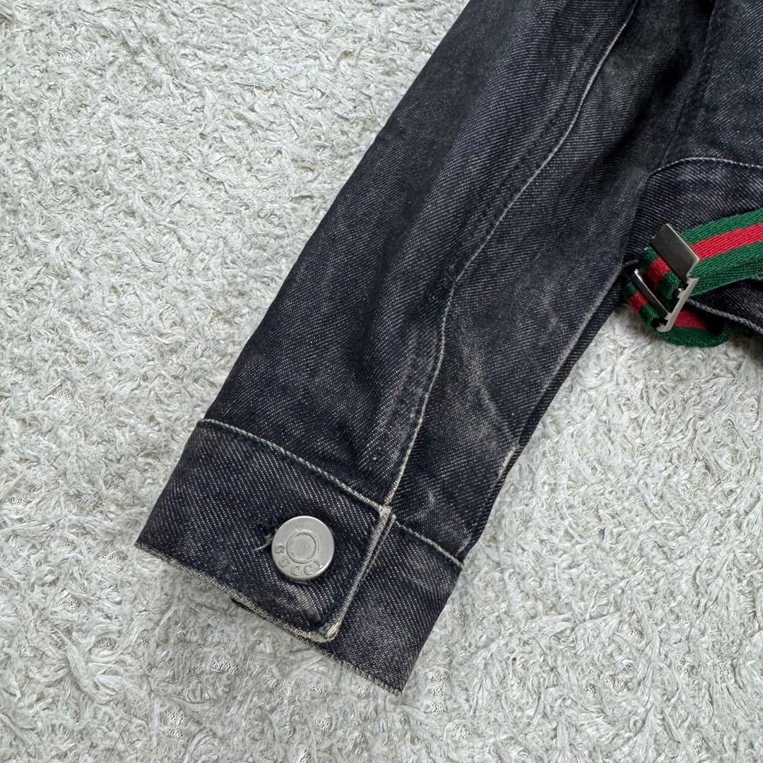 グッチ シェリーライン トムフォード期 デニムジャケット ブラック 42