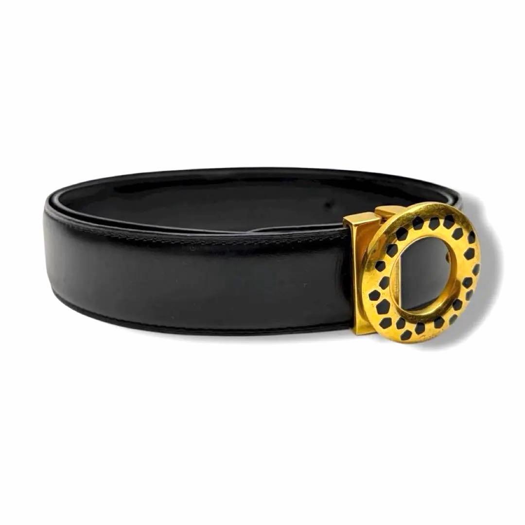 【希少】カルティエ Cartier パンサーバックル レザーベルト黒