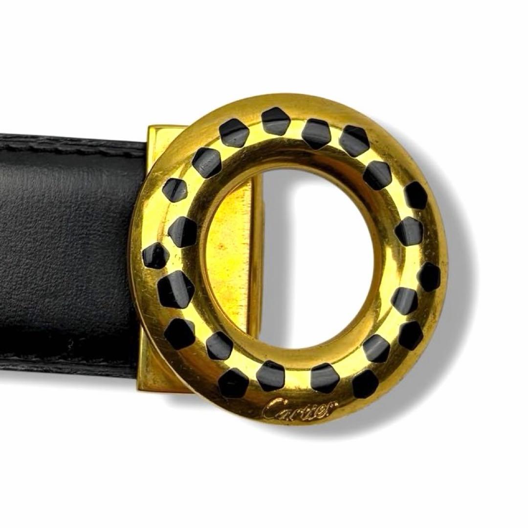 【希少】カルティエ Cartier パンサーバックル レザーベルト黒