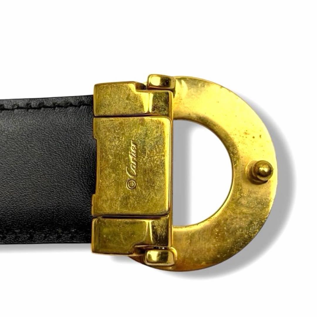 【希少】カルティエ Cartier パンサーバックル レザーベルト黒