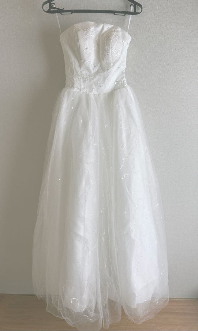 2wayフリルオフショルダーウェディングドレス