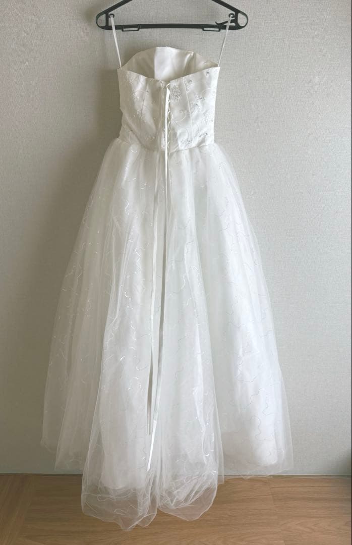 2wayフリルオフショルダーウェディングドレス