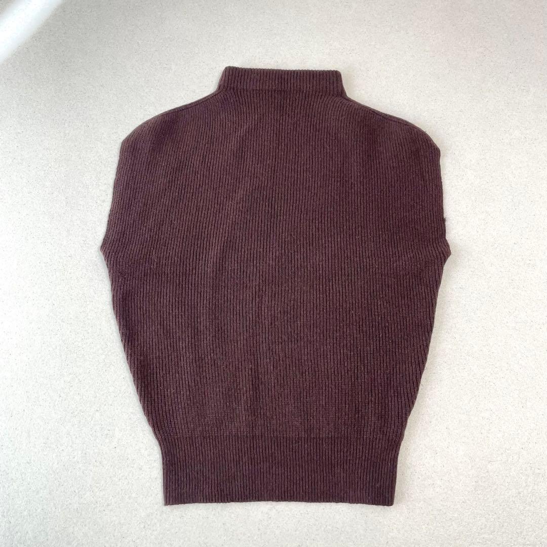 フルーツオブライフ カシミヤ混ウール リブニット ジレ ベスト 木蘭色